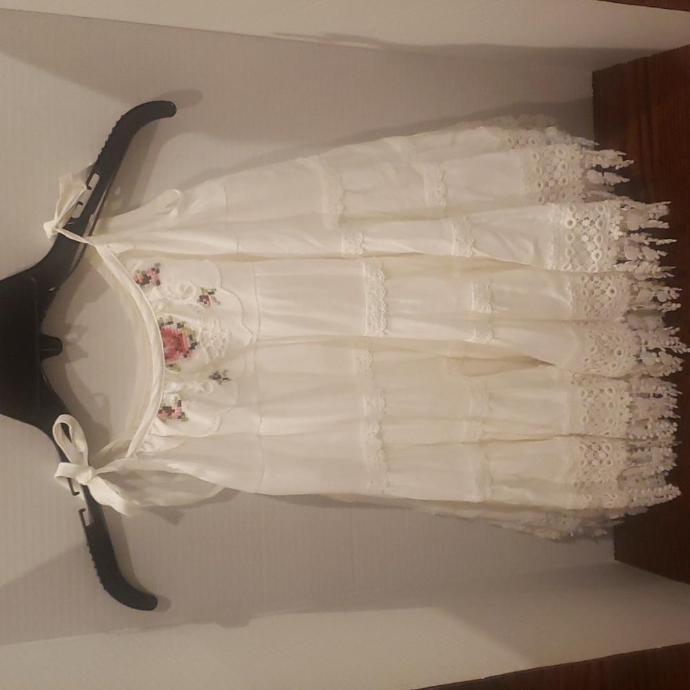 DOLLCAKE white crochet lace cotton dress 3 3T - Picture 8 of 14